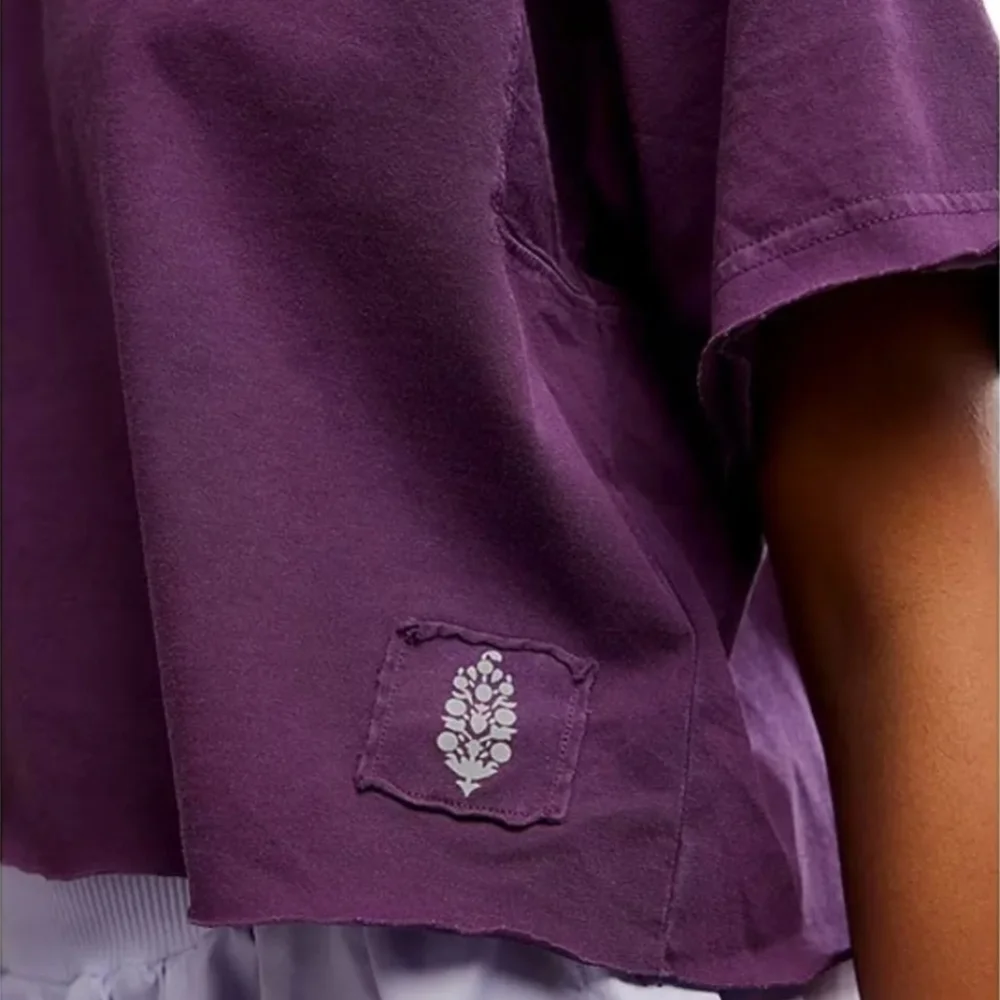 FP Movement by Free People Cropped Short Sleeve Tee in Purple - Picture 3 of 6